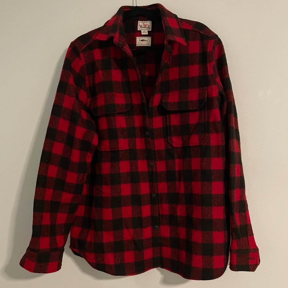 Woolrich Burgundy and Black Checkered Shirt